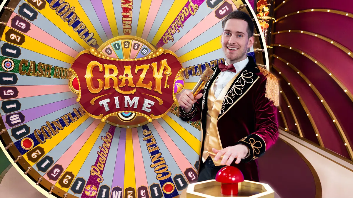 Evolution Crazy Time Live Studio Game Show with Multiplier Wheel